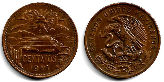 (440) Estados Unidos Mexicanos. 1971. 20 Centavos (SC)