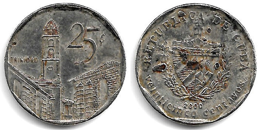 (577.2) Cuba. 2000. 25 Centavos (BC)