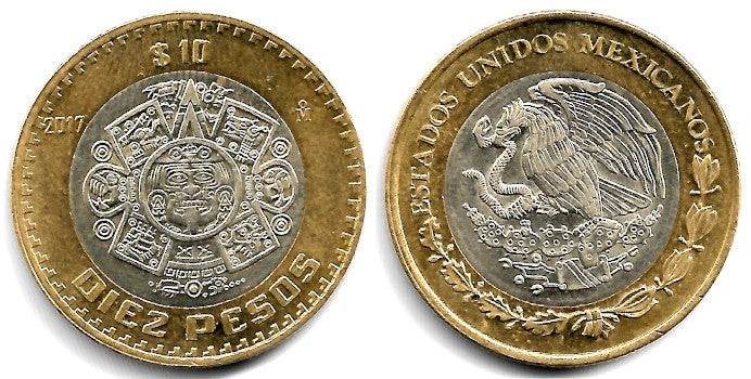 Estados Unidos Mexicanos. 2017. 10 Pesos (SC)