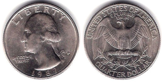 (A164a) Estados Unidos de América. 1987(P). Quarter Dollar (EBC-)