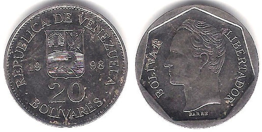 (Y76.2) Venezuela. 1998. 20 Bolivares (MBC)
