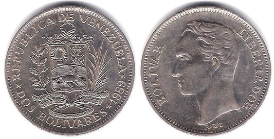 (Y43a.1) Venezuela. 1989. 2 Bolivares (EBC)