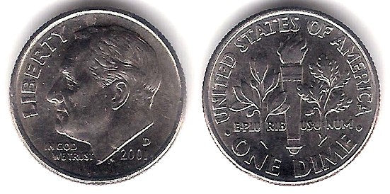 (195a) Estados Unidos de América. 2001(D). 1 Dime (SC-)