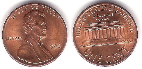 (201b) Estados Unidos de América. 1996. 1 Cent (EBC+)