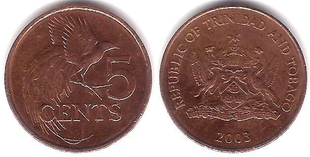 (30) Trinidad y Tobago. 2003. 5 Cents (MBC)