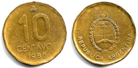 (98) Argentina. 1988. 10 Centavos (MBC)