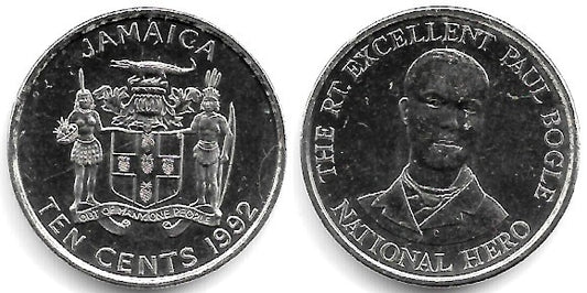 (146.1) Jamaica. 1992. 10 Cents (SC)