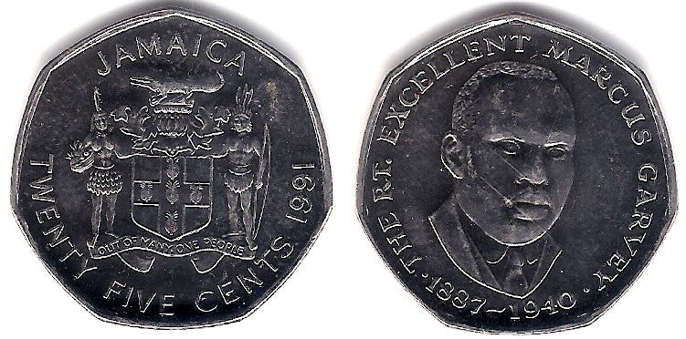 (147) Jamaica. 1991. 25 Cents (EBC/EBC+)