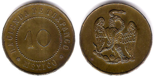 Estados Unidos Mexicanos (Hacienda de Tuxpango). 10 Centavos (EBC)