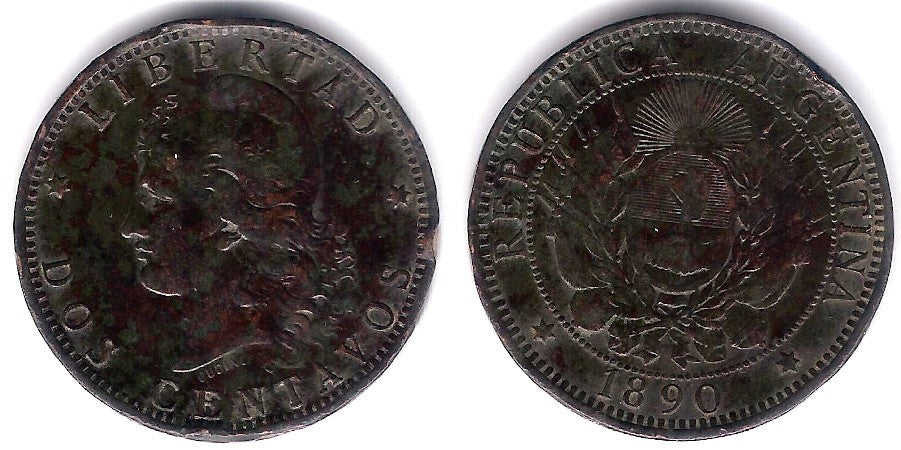 (33) Argentina. 1893. 2 Centavos (BC/BC+)