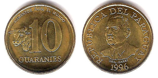 (178a) Paraguay. 1996. 10 Guaranies (SC)