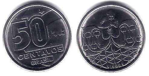 (614) Brasil. 1989. 50 Centavos (SC)