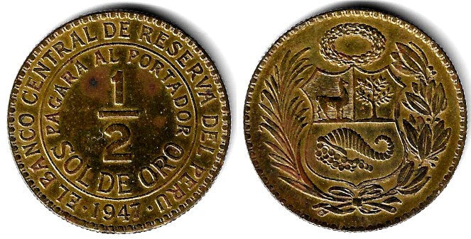 (220.5) India. 1947. ½ Sol de Oro (MBC)