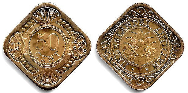 (36) Antillas Neerlandesas. 1992. 50 Cents (SC)
