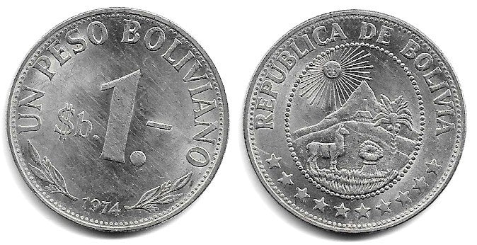 (192) Bolivia. 1974. 1 Peso (MBC)