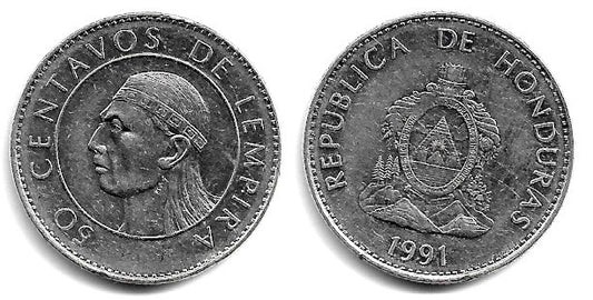 (84a.1) Honduras. 1991. 50 Centavos (MBC)